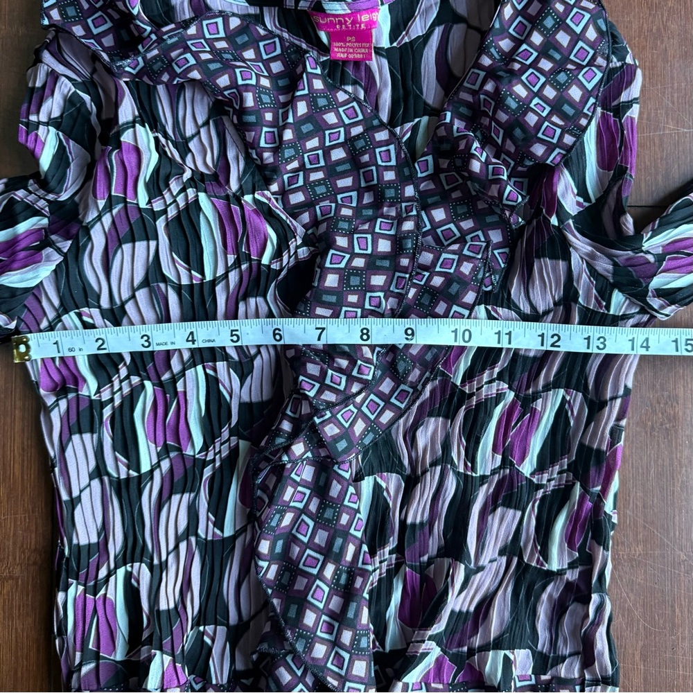 Sunny Leigh Purple Patterned Women's Top - Picture 7 of 8